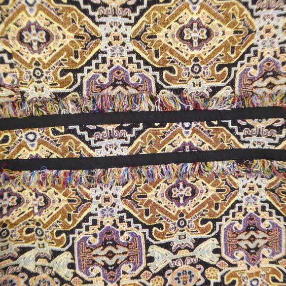 Chicos Coat Womens SZ 2 US L 12/14 Jacquard Fringe Trim Boho Retro Event Evening - Picture 11 of 12